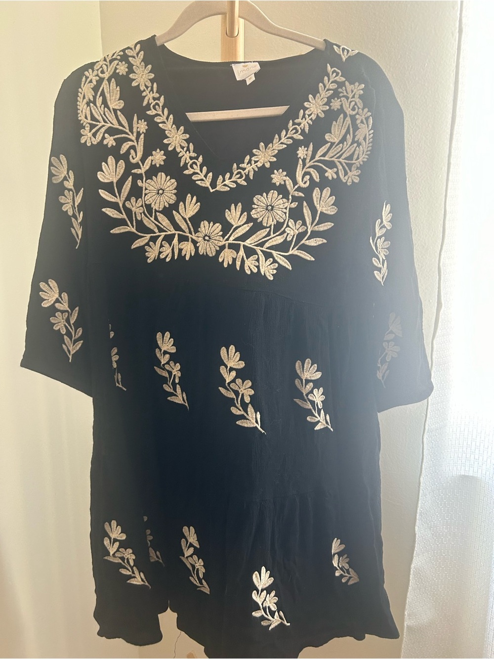 Black Embroidered Women's Dress size M
